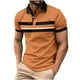 thumbnail image 1 of Mens Manga Corta Botón Abajo Camisas Primavera Verano Raya Horizontal Color Bloqueado Solapa, Transpirable Punto para el Golf, 1 of 9