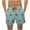 005 Mint Green, variant on Men's Print Drawstring Waistband Casual Beach Shorts Stretch Straight Leg Shorts With Pocket