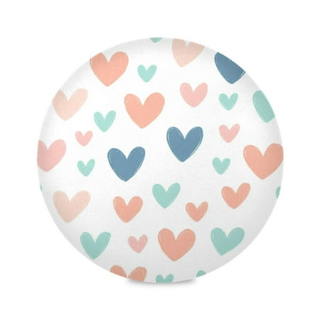 

15.4inch Round Placemats DIY Printing Design Suitable for Kitchen Table Party Decoration Heart