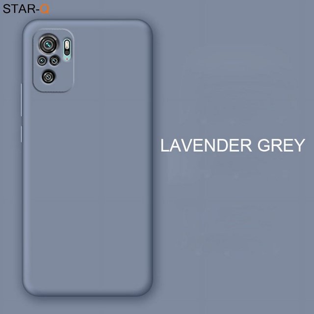 New Liquid Silicone Phone Case For Xiaomi Redmi Note 10 pro max 10s Original Camera Protective Soft Back Covers On Redmi Note10 JK Lavender grey redmi note 10