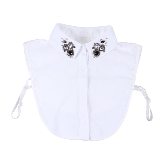 HAMPPLIES Removable Shirt Collar Women Blouse Collar Chiffon White 1Pcs Casual