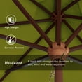 thumbnail image 3 of California Umbrella  9-ft. Round Marenti Wood-framed Olefin Patio Umbrella (No Base) Kiwi, 3 of 5
