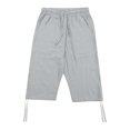 thumbnail image 4 of CONZONE Mens Baggy Linen Capri Pants Wide Leg Pants for Men Trendy Elastic Waist Drawstring Solid Soft Casual Joggers Pant With Pockets, 4 of 4