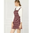 thumbnail image 4 of INSPIRE CHIC Women's Adjustable Strap Plaid Suspender Overall Dress, 4 of 6
