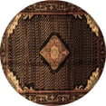 thumbnail image 1 of Ahgly Company Indoor Round Medallion Brown Traditional Area Rugs, 6' Round, 1 of 4