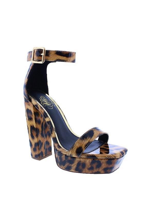 Yuko Leopard Brown Black Platform Heels