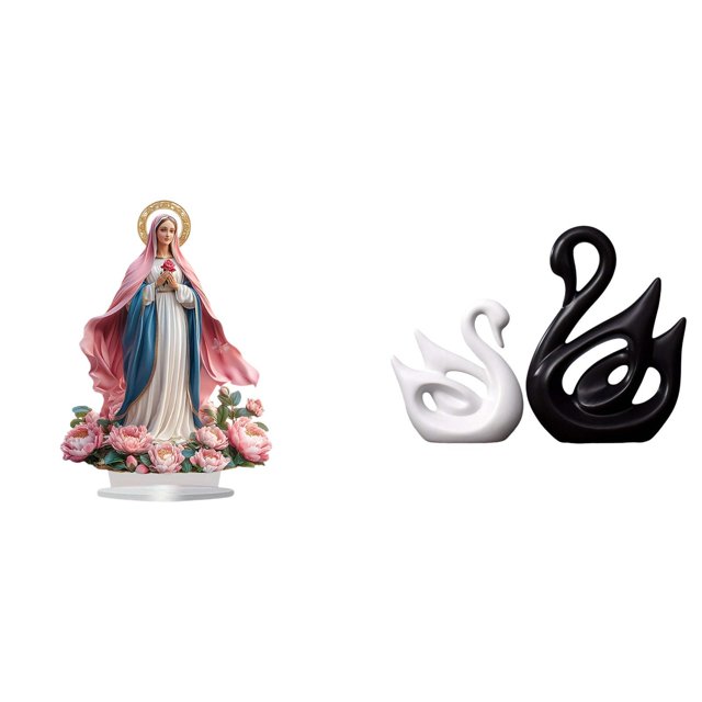 Escultura de la escena de la Natividad,Adorno acrílico 2D de pie,Centro de mesa decorativo con escena de la Natividad en acrílico,Esculturas de ciervos,Estatua de cisnes de cerámica para