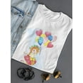 thumbnail image 3 of Cute Girl With Colorful Balloons T-Shirt Women -Image by Shutterstock, Female x-Large, 3 of 4