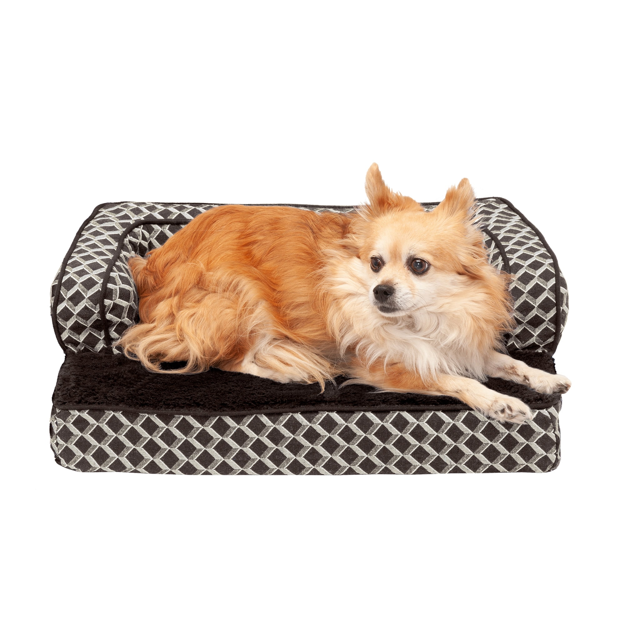 FurHaven Pet Dog Bed | Memory Foam Plush & Decor Comfy Couch Sofa-Style