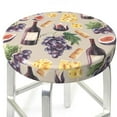 thumbnail image 3 of Lsque Watercolor Bottles And Glasses Pattern Round Bar chair cushion covers Velvet Fabric Premium Comfort Protects from Scratches and Stains for 14-17 Inch Chair-12 inch, 3 of 7