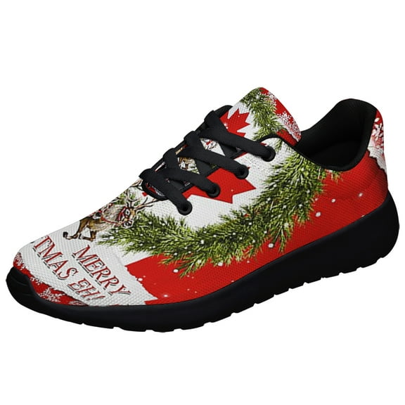 Canada Merry ChriStas Eh Canadian Shoes Sneakers Black Size 3.5