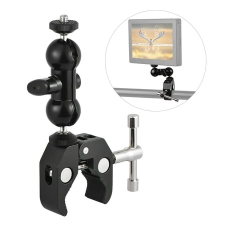 Dual Ballhead Arm Super Clamp Mount Multi-functional Double Ball Adapter for DSLR Camera Monitor LED Video Light External