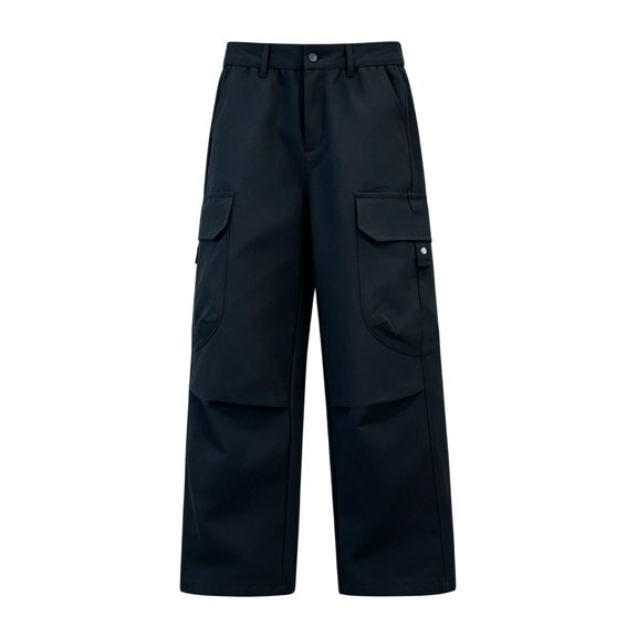 THJRPQJFD Boys Cargo Sweatpants Girls Straight Leg Elastic Waist Pants Athletic Open Bottom Jogger with Pockets Workout Trousers Hiking Preppy Track Pants Clothes