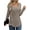 Coffee, variant on Fantaslook Square Neck Tops for Women Long Sleeve Dressy Blouses Button Side Tunic Shirts