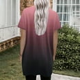 thumbnail image 5 of Womens Tunic Tops, Short Sleeve Shirts for Women Summer Fashion Loose Fit Ombre Tie Dye Long Length V Neck T-Shirts with Pockets, 5 of 5