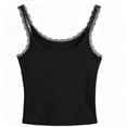 thumbnail image 5 of Blmnix Women's Tank Tops Cropped Tank Tops Lace Tank Top Camisole Black Square Neck Sleeveless Vest Top for Women, 5 of 5