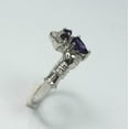 thumbnail image 4 of HeartsAndYou 1.2ct Natural Purple Amethyst Engagement Ring Claddagh 100% 14k SOLID White Gold, 4 of 9