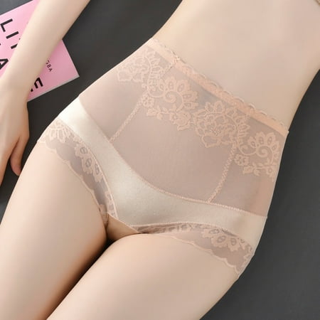 

Ykohkofe Women High Waisted Lace Waistless Mesh Underwear Sexy Oversized Briefs