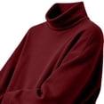 thumbnail image 4 of Vynhevius Women Plus Size Tunic Top Solid Turtleneck Long Sleeve Side Slit Casual Loose Blouse, 4 of 7
