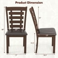 thumbnail image 3 of Costway Wooden Dining Chairs Set of 2 with Upholstered Seat & Rubber High Back Brown, 3 of 8