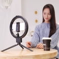 thumbnail image 4 of Kshioe Infinite Dimming Double Color Temperature LED Ring Lamp and Mini Tabletop Tripod US Standard, 4 of 18