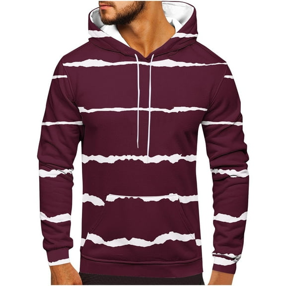 SHTXOZHI Men's Hooded Sweatshirts Casual Long Sleeve Drawstring Fall Pullover Tops with Pocket