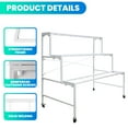 thumbnail image 2 of LINJI 2 Pcs White Frame Flower Display Stand - 3-Tier Wrought Iron Plant Stand with 12 Square Barrels for Florist and Gardening, 2 of 6