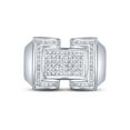 thumbnail image 2 of FB Jewels Sterling Silver Mens Round Diamond Domed Rectangle Cluster Ring 1/8 Cttw .5 Size 10.5, 2 of 4