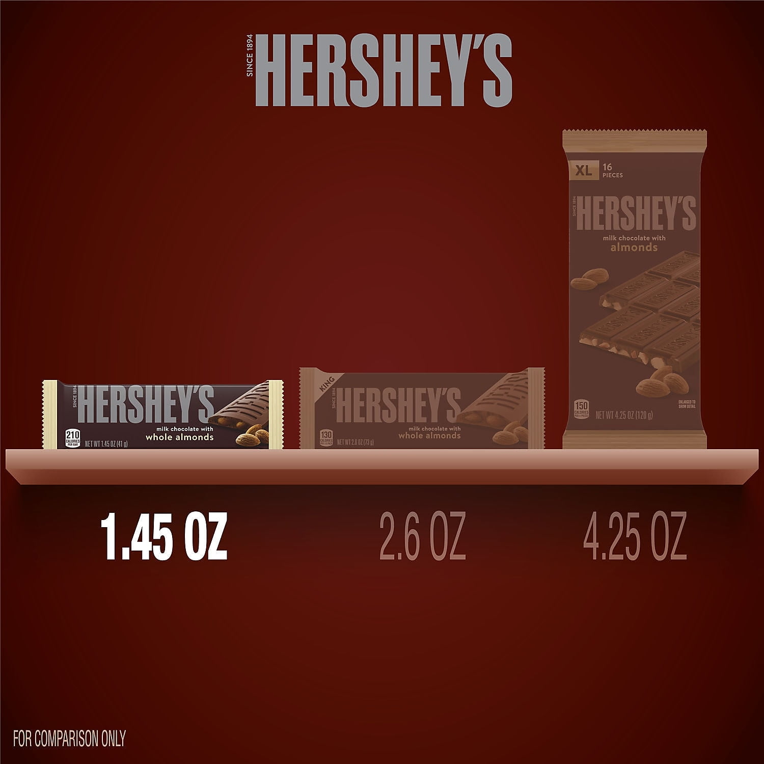 Hershey's Milk Chocolate with Whole Almonds Candy Bar 1.45 oz. 36/Box (HEC24100)