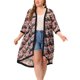 thumbnail image 1 of Women's Plus Size Cardigan Floral Printed Contrast Panel Chiffon Midi Summer Cardigans Rose 1X, 1 of 6