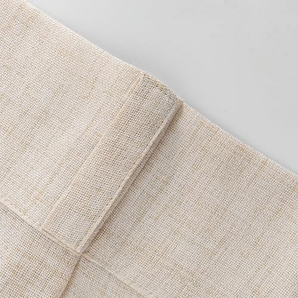DriftAway Pinch Pleat Linen Textured Semi Sheer Solid Farmhouse and Modern Rustic Linen Curtains High Ceiling Extra Long Drapes for Living Room 13 ft Length 1 Panels W52 x L156 Inches Long Beige
