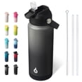 thumbnail image 1 of Bjpkpk Botella De Agua Con Tapa De Pajita, Botellas De Agua Con Aislamiento Al Vacío De 24 Oz, Termo De Acero Inoxidable De Metal Para Viajes Deportivos, Sin Bpa, A Prueba De Fugas, Termos, Frascos, V, 1 of 5