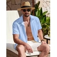 thumbnail image 4 of COOFANDY Men's Cuban Guayabera Shirt Summer Beach Vacation Shirt Casual Short Sleeve Button Down Resort Wear, 4 of 5