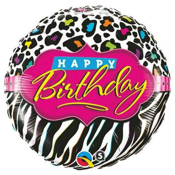 LOONBALLOON Safari-Jungle Balloons, 18″ BIRTHDAY LEOPARD ZEBRA PATTERNS