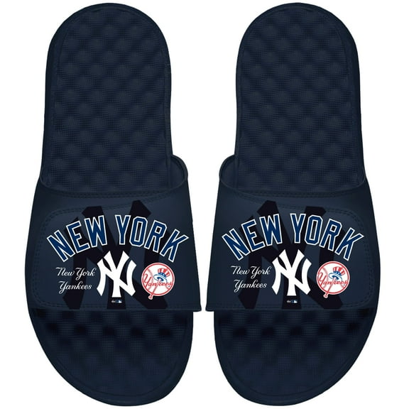 Men's ISlide Navy New York Yankees Collage Slide Sandals