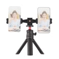thumbnail image 3 of Andoer Multifunctional Smartphone Video Kit Including Universal Phone Tripod Mount with Dual Phone Holders 4 Cold Shoe Mounts + Desktop Tripod for Vlog Live Streaming Oline Video Teaching Me, 3 of 7