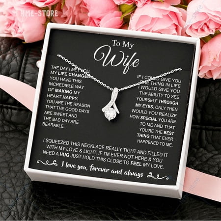 To My Wife Anniversary Heart Necklace A Meaningful Necklace Perfect For Anniversaries Birthdays Valentine V584 White Alluring Necklace