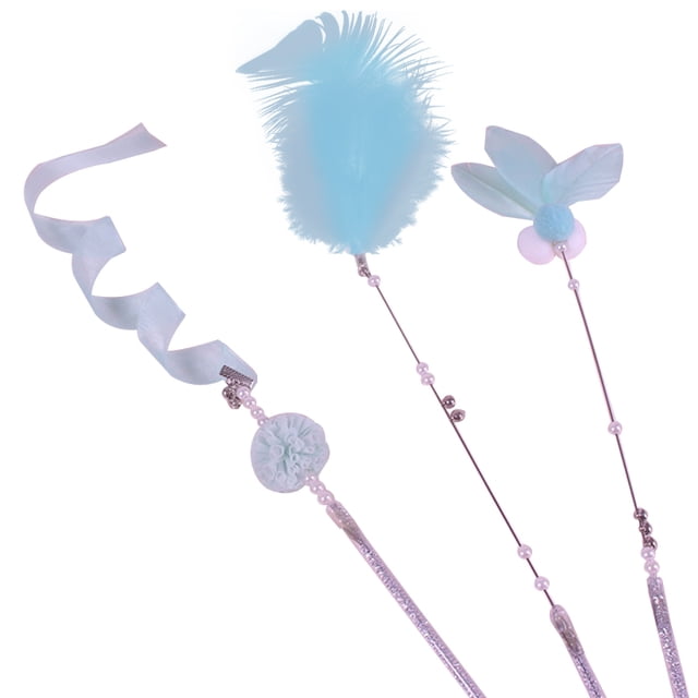3PCS Kitten Wand Toy Interactive Fake Feather Cat Toy Cat Teaser Toys