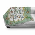 thumbnail image 3 of Live Laugh Love Soft Flannel Fleece Throw Blanket, Ornate Doodle Wreath Words with Flowers Springtime Petals Print, Cozy Plush for Indoor and Outdoor Use, 60" x 80", Multicolor, by Ambesonne, 3 of 6