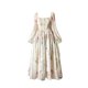 thumbnail image 1 of French Elegant Floral Midi Dress Chiffon Long Sleeve Evening Party Dress Woman Beach Fairy One Piece Dress Korean 2023 SummerL Gao Jinjia LED, 1 of 2