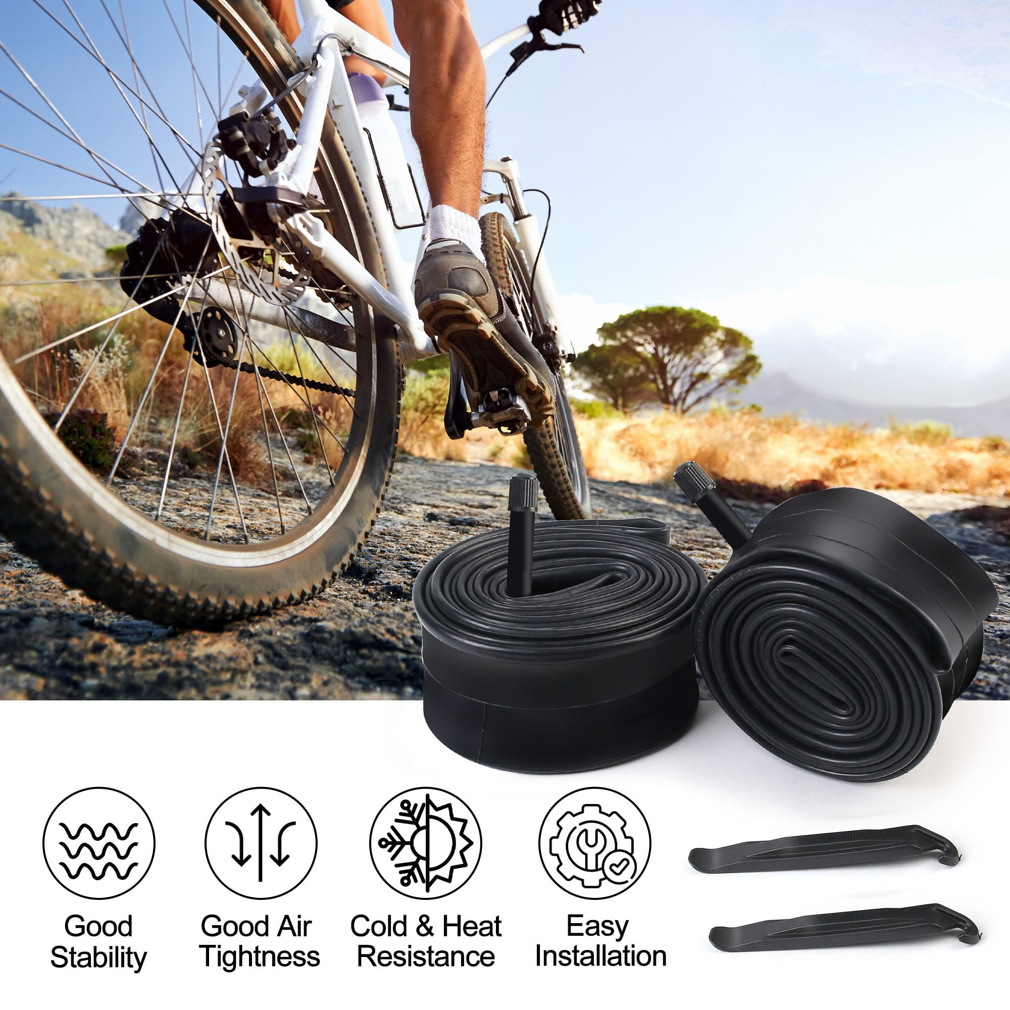 LotFancy 2Pcs 28" 700x35/37/38/40/42/43c Bike Inner Tubes, 40-622 28" x 1-5/8 x 1 1/2