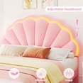 thumbnail image 5 of Homfa Full LED Bed Frame with Storage Drawers, Velvet Upholstered Bed with Adjustable Petal Headboard, No Box Spring Needed, Pink, 5 of 8