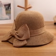 thumbnail image 4 of Straw Hat Cloche Hat for Women 1920s Vintage Hats with Bow Foldable Packable Summer Sun Hats for Beach Vacation, 4 of 7