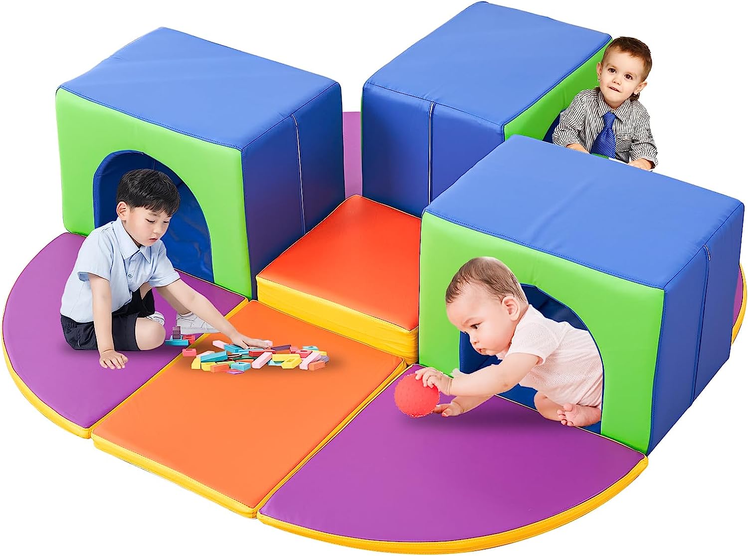 9pcs Foam Climbing Blocks for Toddlers, Linor Climbing Toys for