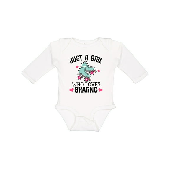 Inktastic Just A Girl Who Loves Skating Girls Long Sleeve Baby Bodysuit