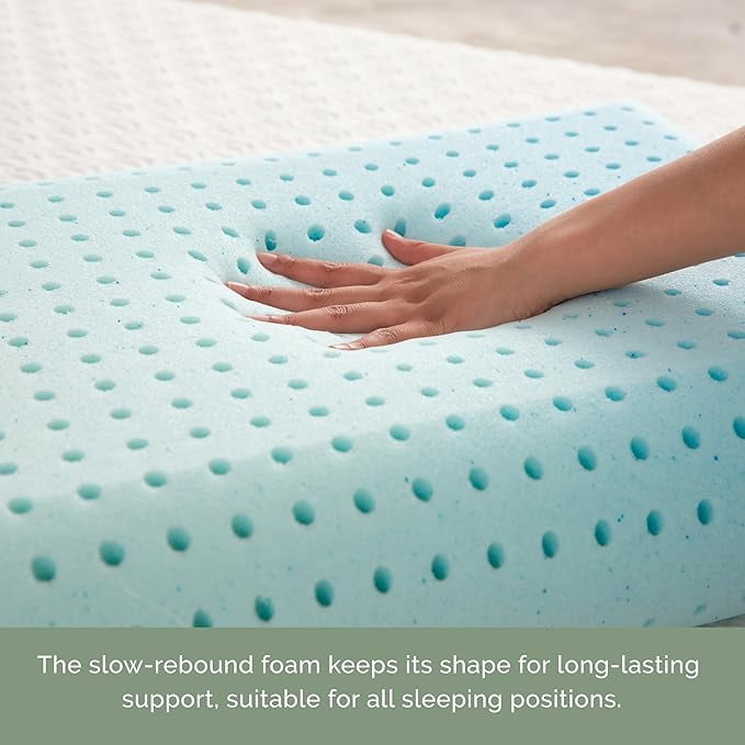 Mocassi Memory Foam Pillow, Soft & Supportive for Back, Side, and Stomach Sleepers, Breathable Washable Cover, Luxury Bed Pillow for Home or Travel - 2-Pack, King