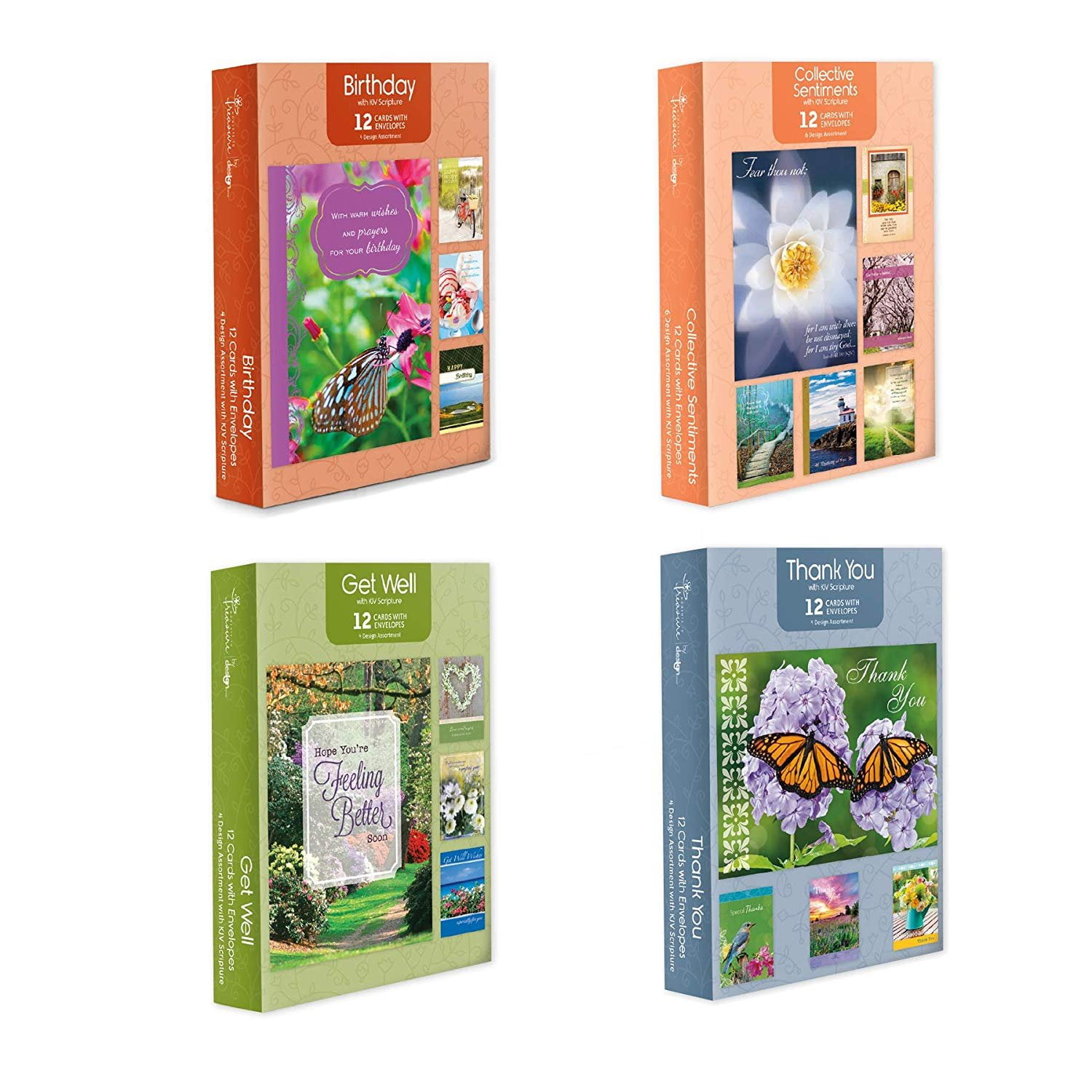 Pack of 48 Religious All Occasion, Boxed Enclosure Cards 4 Assorted