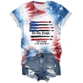 thumbnail image 7 of Leey-World Usa Shirt Women Tie Dye Tops Shirt for Women Casual Top Fashion Short Sleeve T-Shirt Plus Size(Brick Red,2XL), 7 of 7