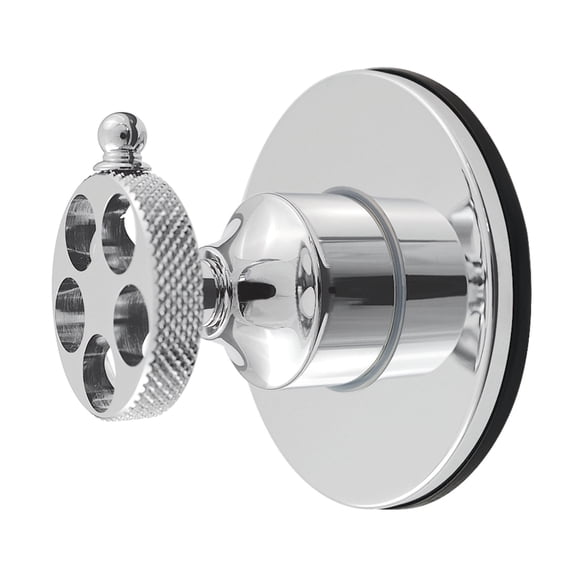 Kingston Brass KS4031RKX Webb Single-Handle Six-Way Diverter Valve with Knurled Handle and Round Trim Kit in Polished Chrome