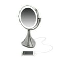 thumbnail image 2 of iHome All-in-One, 7X Magnify, 9" 2-Sided LED Makeup Mirror, Natural Light, Double-Sided Vanity Mirror, Hands-Free Bluetooth Speakerphone, Bluetooth Audio & Phone Charger iCVBT8, 2 of 5